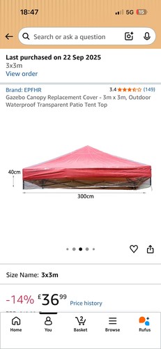 Gazebo canopy replacement